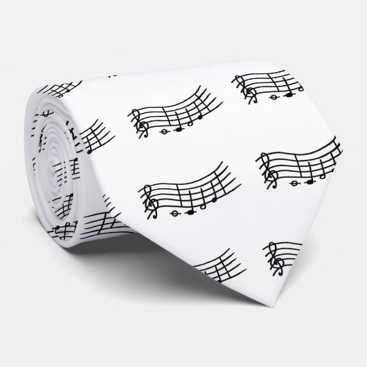Musiknoten auf einer gewellten Skala, Krawatte 2 (Gerollt)