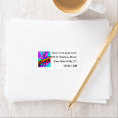 Musiknoten auf farbigem Glasboden blau Adressaufkleber (Insitu)