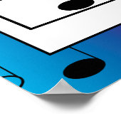 Musiknoten auf Rainbow-Hintergrund Poster (Ecke)