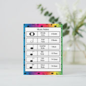 Musiknoten auf Rainbow-Hintergrund Postkarte (Stehend Vorderseite)