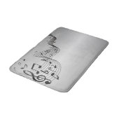 Musiknoten auf Silber Badematte (Schrägansicht)