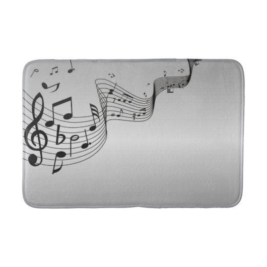 Musiknoten auf Silber Badematte (Vorderseite)