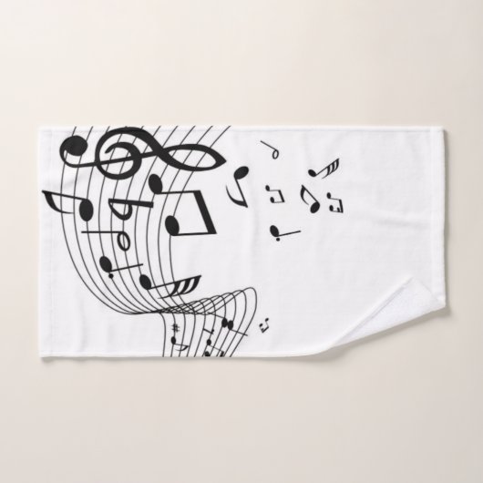Musiknoten auf Silber Badhandtuch Set (Handtuch)