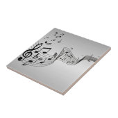 Musiknoten auf Silber Fliese (Seite)