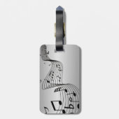 Musiknoten auf Silber Gepäckanhänger (Rückseite vertikal)