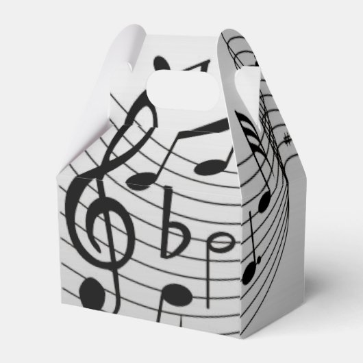 Musiknoten auf Silber Geschenkschachtel (Rückseite)