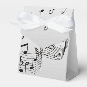 Musiknoten auf Silber Geschenkschachtel