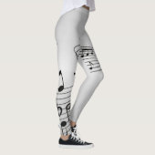 Musiknoten auf Silber Leggings (Rechts)