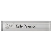 Musiknoten auf Silber Namensplakette (Vorderseite)