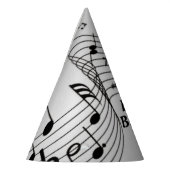 Musiknoten auf Silber Partyhütchen (Links)