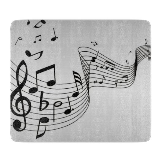Musiknoten auf Silber Schneidebrett (Vorderseite)