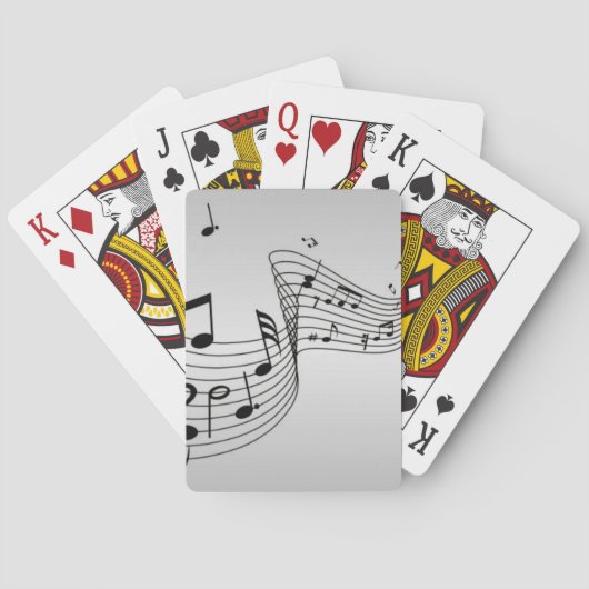 Musiknoten auf Silber Spielkarten (Rückseite)