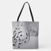 Musiknoten auf Silber Tasche (Vorderseite)
