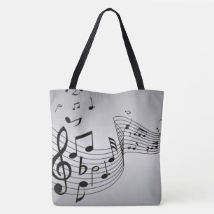 Musiknoten auf Silber Tasche