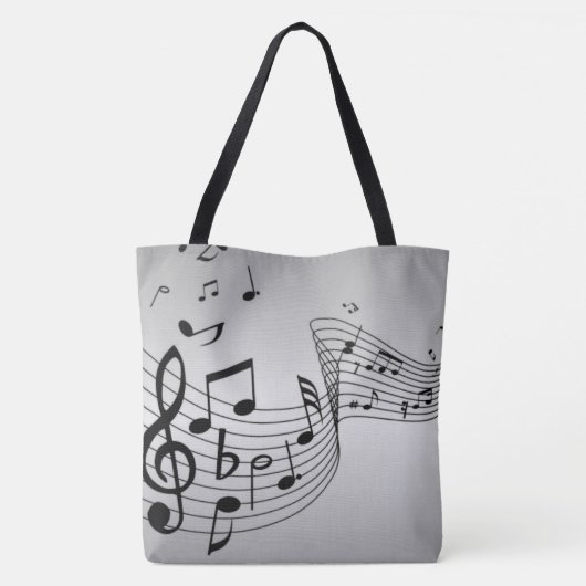 Musiknoten auf Silber Tasche (Rückseite)