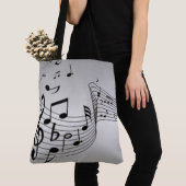 Musiknoten auf Silber Tasche (Von Nahem)
