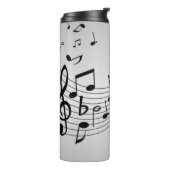 Musiknoten auf Silber Thermosbecher (Nach links gedreht)