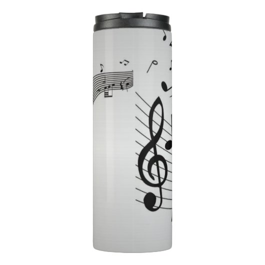 Musiknoten auf Silber Thermosbecher (Rückseite)