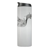Musiknoten auf Silber Thermosbecher (Nach rechts gedreht)