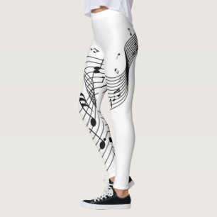 Musiknoten auf Weiß Leggings