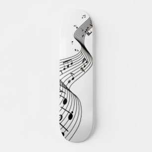 Musiknoten auf Weiß mit Name Golfkopfabdeckung Skateboard