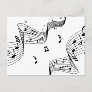Musiknoten auf Weiß Postkarte