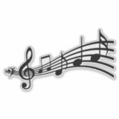 Musiknoten Aufkleber (Vorderseite)