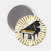 Musiknoten aus Gold und Black Grand Piano Magnet (Vorderseite/Rückseite)