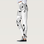 Musiknoten B&W Yoga Pilates Hot Pants Leggings (Links)
