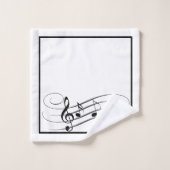 Musiknoten-Badezimmer-Tuch-Set Badhandtuch Set (Waschlappen)