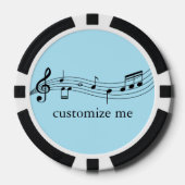 Musiknoten Band oder Chor individuelle Musik Pokerchips (Vorderseite)