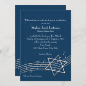 Musiknoten Bar Mitzvah Custom5 Einladung (Vorne/Hinten)