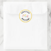 Musiknoten belohnen Phantastischen Rhythmuslehrer Runder Aufkleber (Tasche)