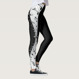 Musiknoten-Blatt Leggings