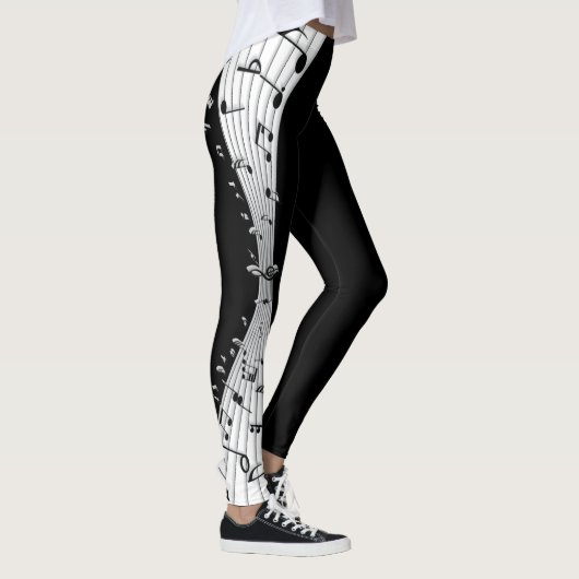 Musiknoten-Blatt Leggings (Rechts)