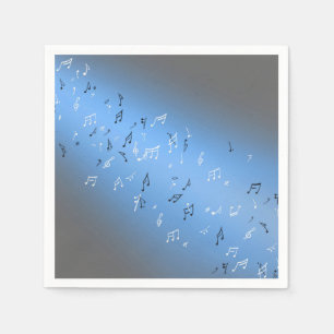 Musiknoten blau Mond Serviette