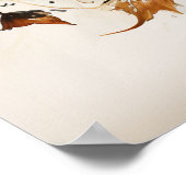 Musiknoten Blaubraune Weinberge Blume Poster (Ecke)