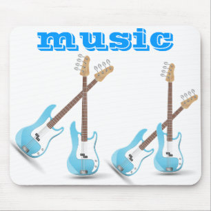 Musiknoten-blaues Mousepad
