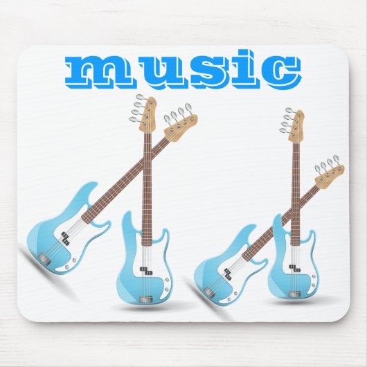 Musiknoten-blaues Mousepad (Vorne)