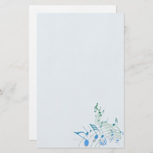 Musiknoten Briefpapier (Vorne/Hinten)