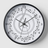Musiknoten Circle Treble Clef Piano Singer Uhr (Vorderseite)