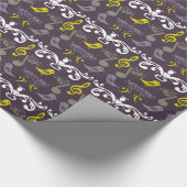 Musiknoten, Clefs und Vögel Geschenkpapier (Ecke)