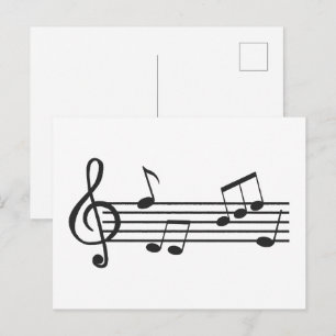 Musiknoten Cliparts, Violinschlüssel Doodle  Postkarte