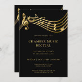 Musiknoten Concert Template Elegante Einladung (Vorne/Hinten)