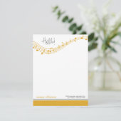 Musiknoten Custom Flat Mitteilungskarten (Gold) (Stehend Vorderseite)
