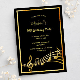 Musiknoten der Geburtstagsparty Einladung