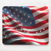 Musiknoten, die auf einer amerikanischen Flagge sc Mousepad (Vorne)