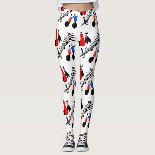 Musiknoten drucken Leggings jeder Farbe (Vorderseite)