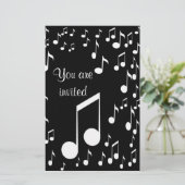 Musiknoten Einladungen_ Stationery (Stehend Vorderseite)