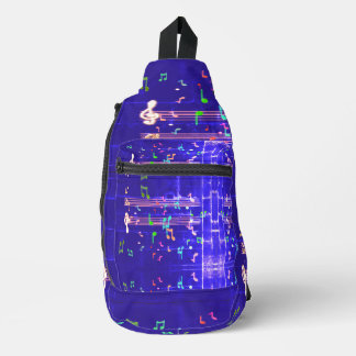 Musiknoten Elegant Blue var 3 Crossbody Bag